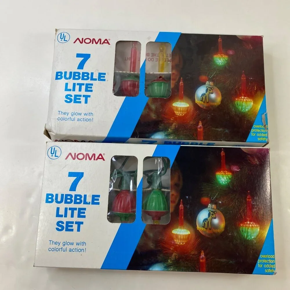 NOMA 7 Bubble Lite Set Christmas Lights With Colorful Action Overload Protection